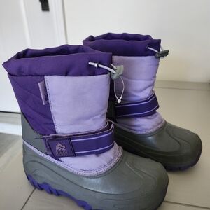 Denali Purple and Gray Winter Boots Size 3 For Kids, Very Good Conditions Used 1